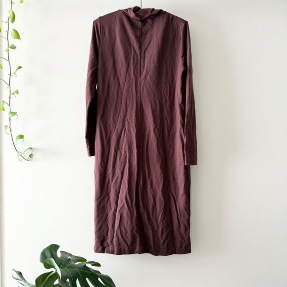 Garnet Hill Turtleneck Knit Midi Dress‎ Brown M - Picture 4 of 6